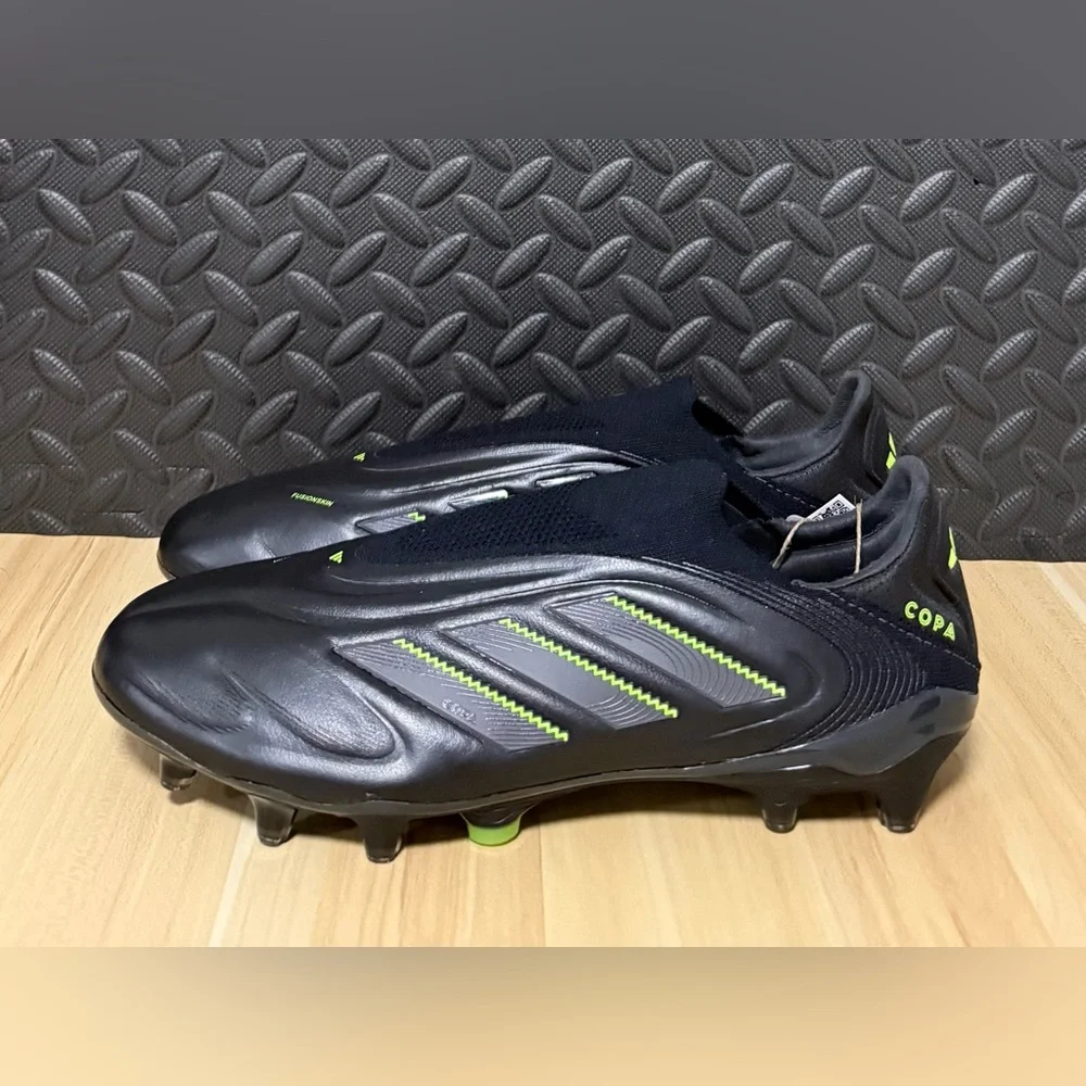 Adidas Copa Pure 3 Elite Laceless FG Black Green Soccer Cleats JS0652 Mens Sizes